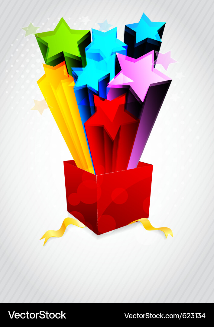 Background with box and star Vector Image