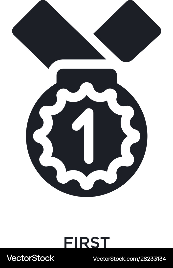 Black first isolated icon simple element from Vector Image
