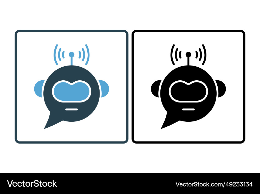 Chatbot icon related to device artificial Vector Image