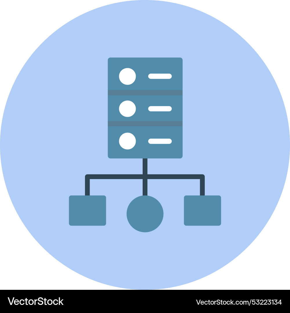 Cluster computing flat circle icon vector image