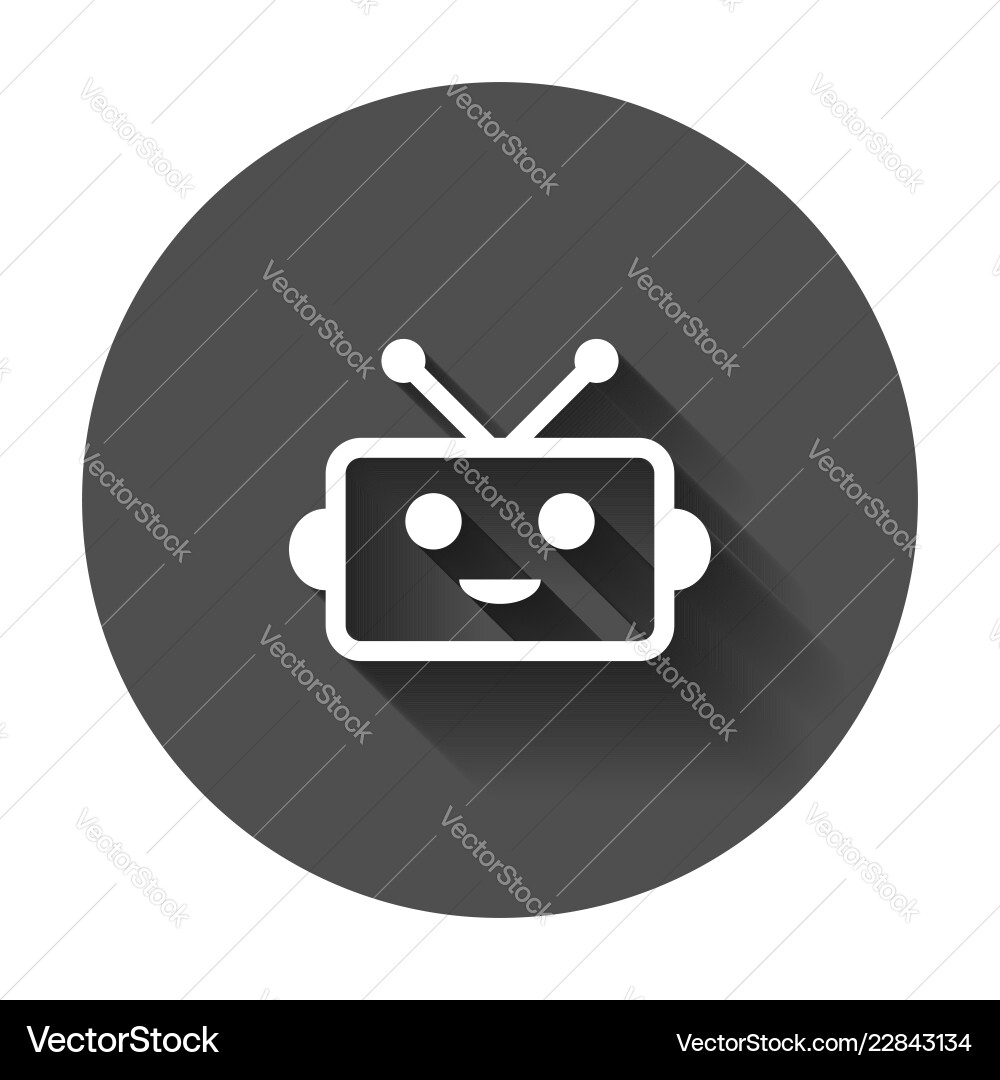 Cute robot chatbot icon in flat style bot Cute robot chatbot icon in flat style bot vector image