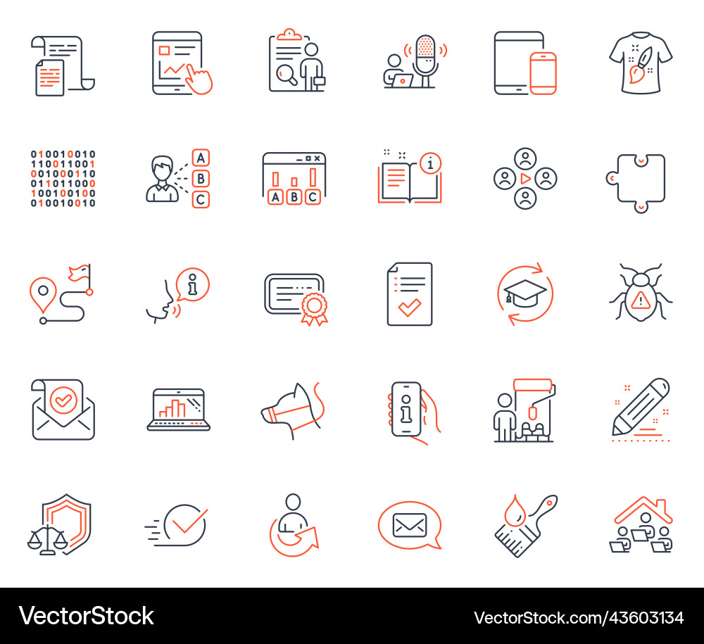 Education icons set included icon as software bug Education icons set included icon as software bug vector image