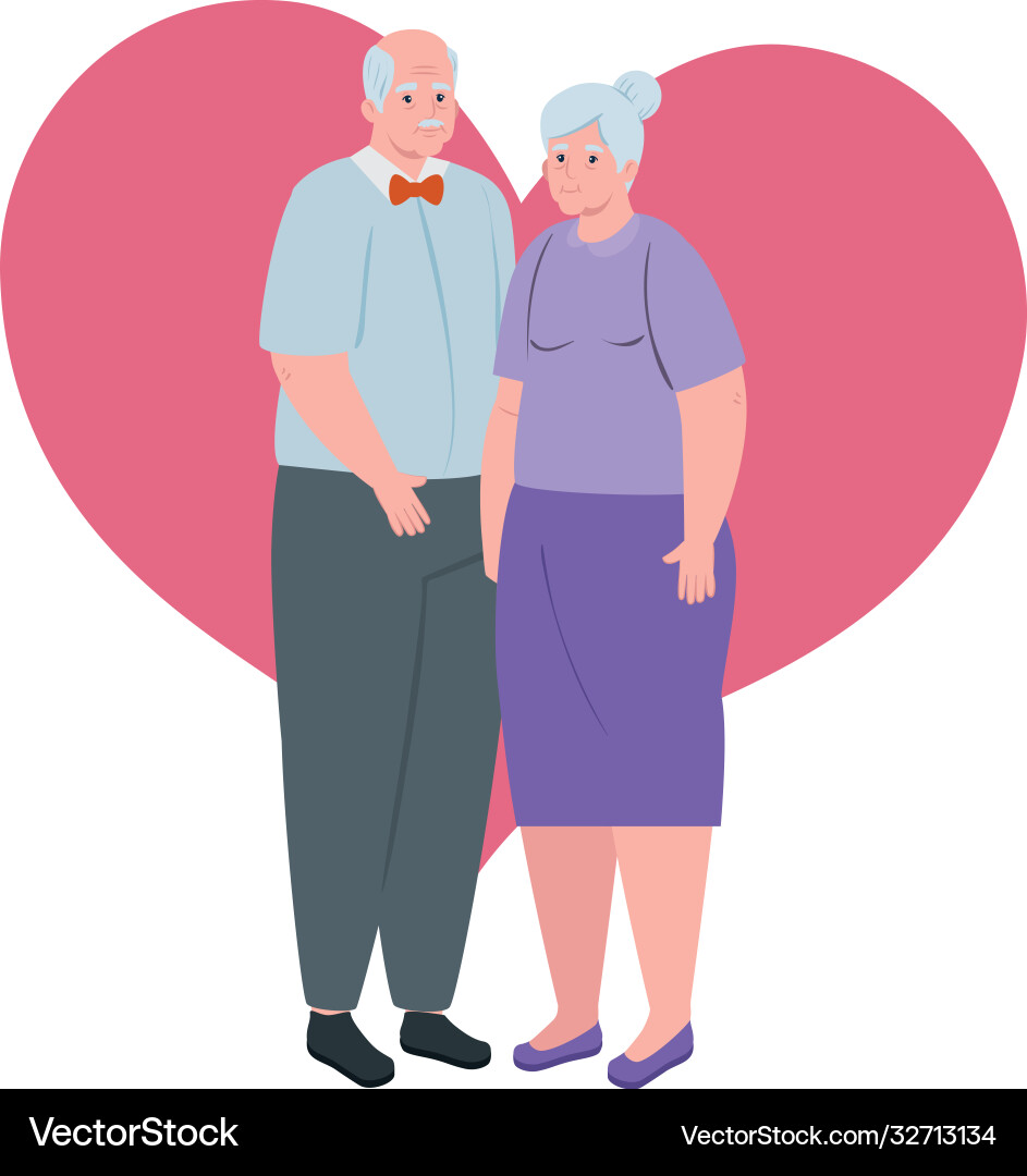 Elderly couple standing old woman and man Elderly couple standing old woman and man vector image