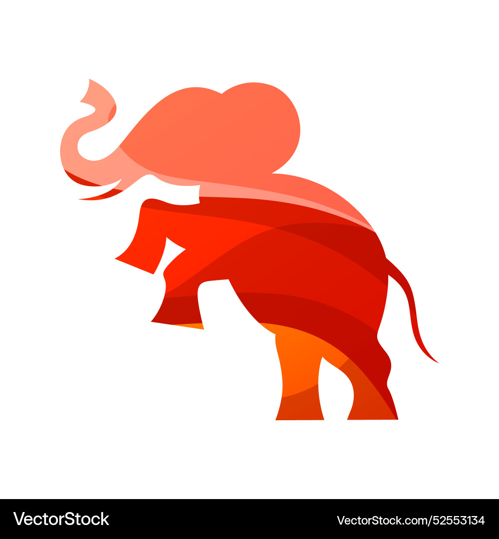 Elephant colorful gradient style design Vector Image