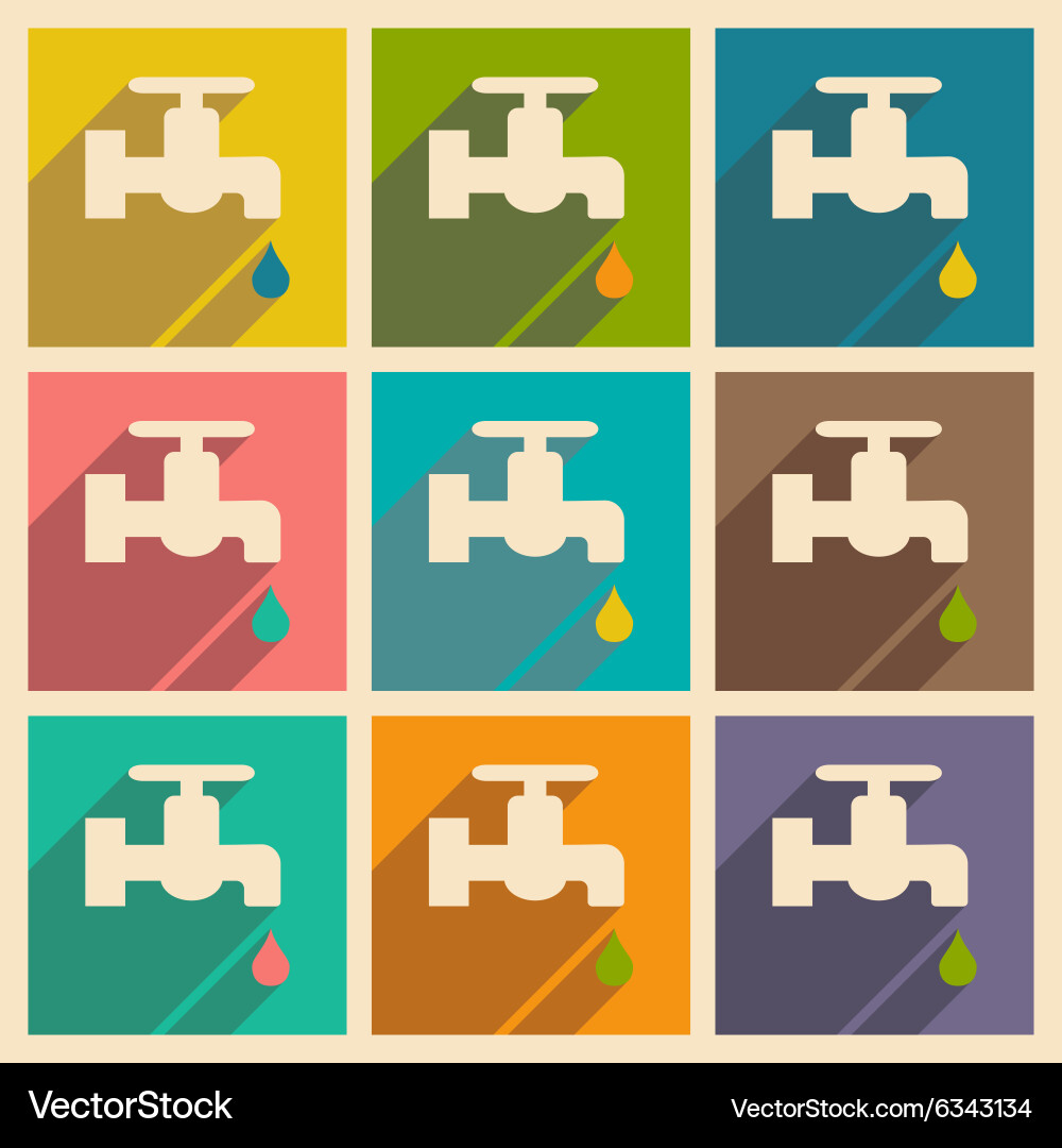 Flat with shadow concept and mobile application Vector Image