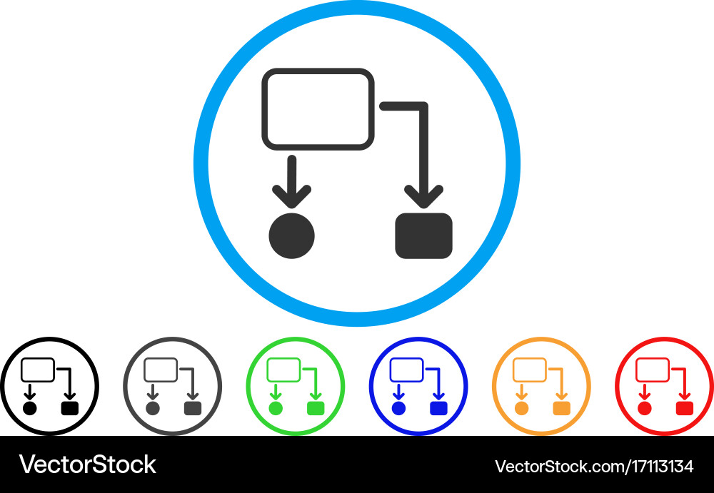 Flowchart scheme rounded icon vector image