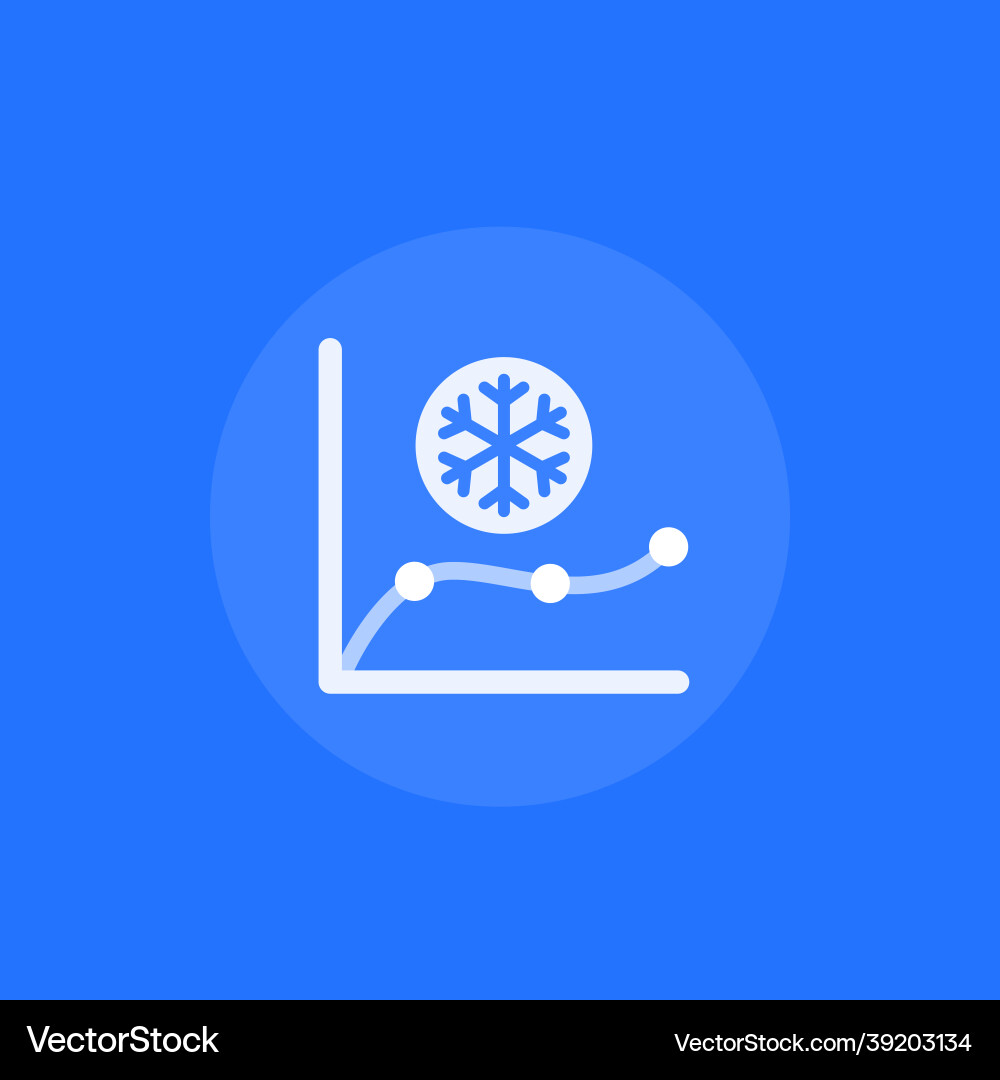 Freeze level monitoring icon with a graph vector image