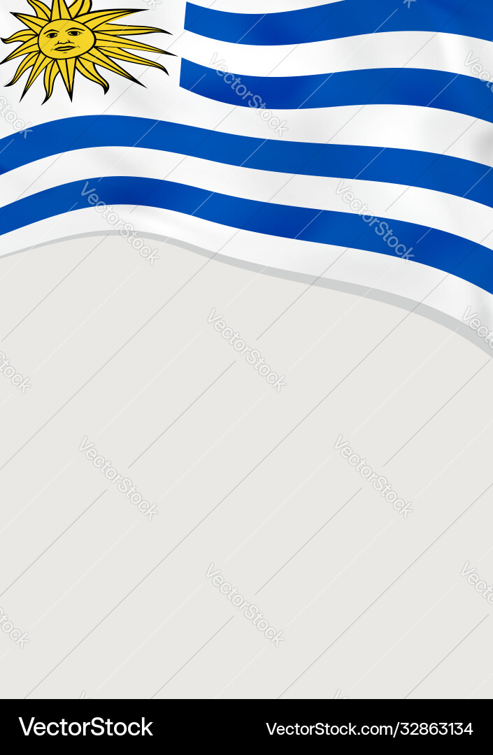 Leaflet design with flag uruguay template Vector Image