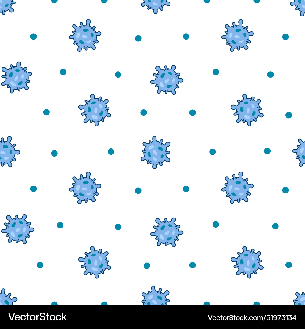 Microbes and pathogen seamless pattern vector image