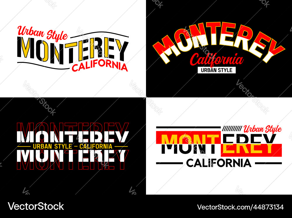 Monterey california vintage college typography Monterey california vintage college typography vector image