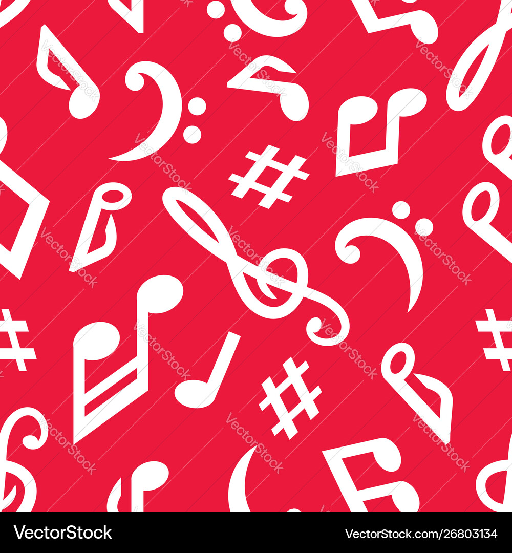 Musical Notes Seamless Pattern Vector Image