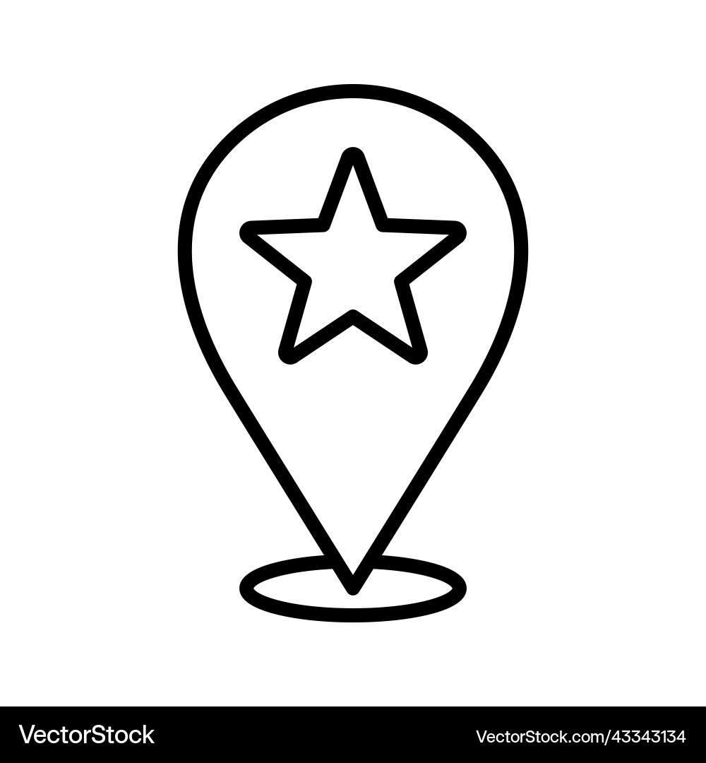 Pointer with star icon pictogram isolated Pointer with star icon pictogram isolated vector image