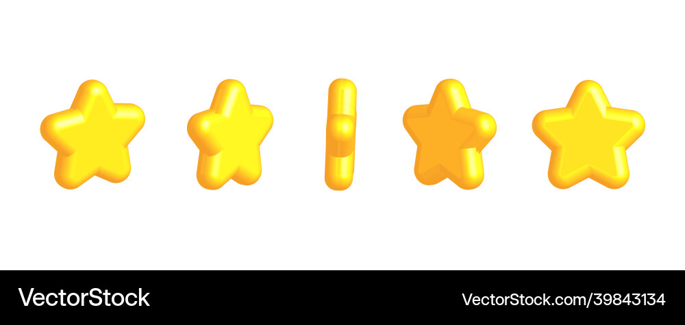 Rotating Star Icon Set - Game UI vector image