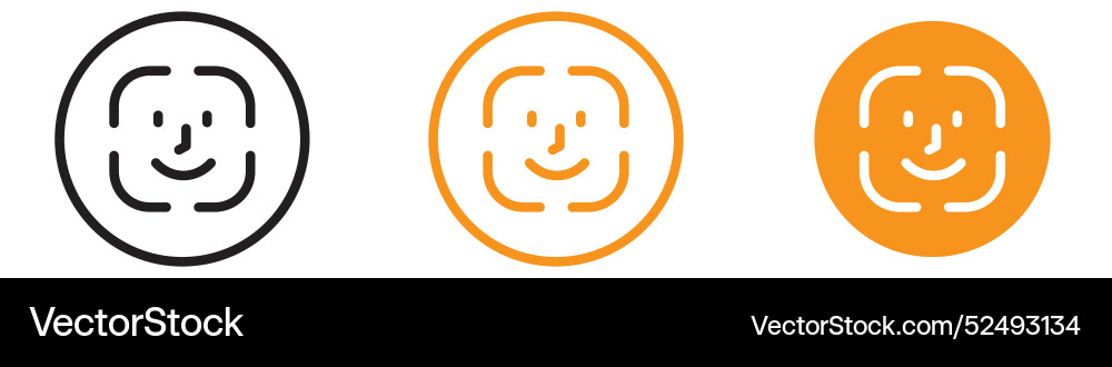 Secure face id icon for biometric authentication Secure face id icon for biometric authentication vector image