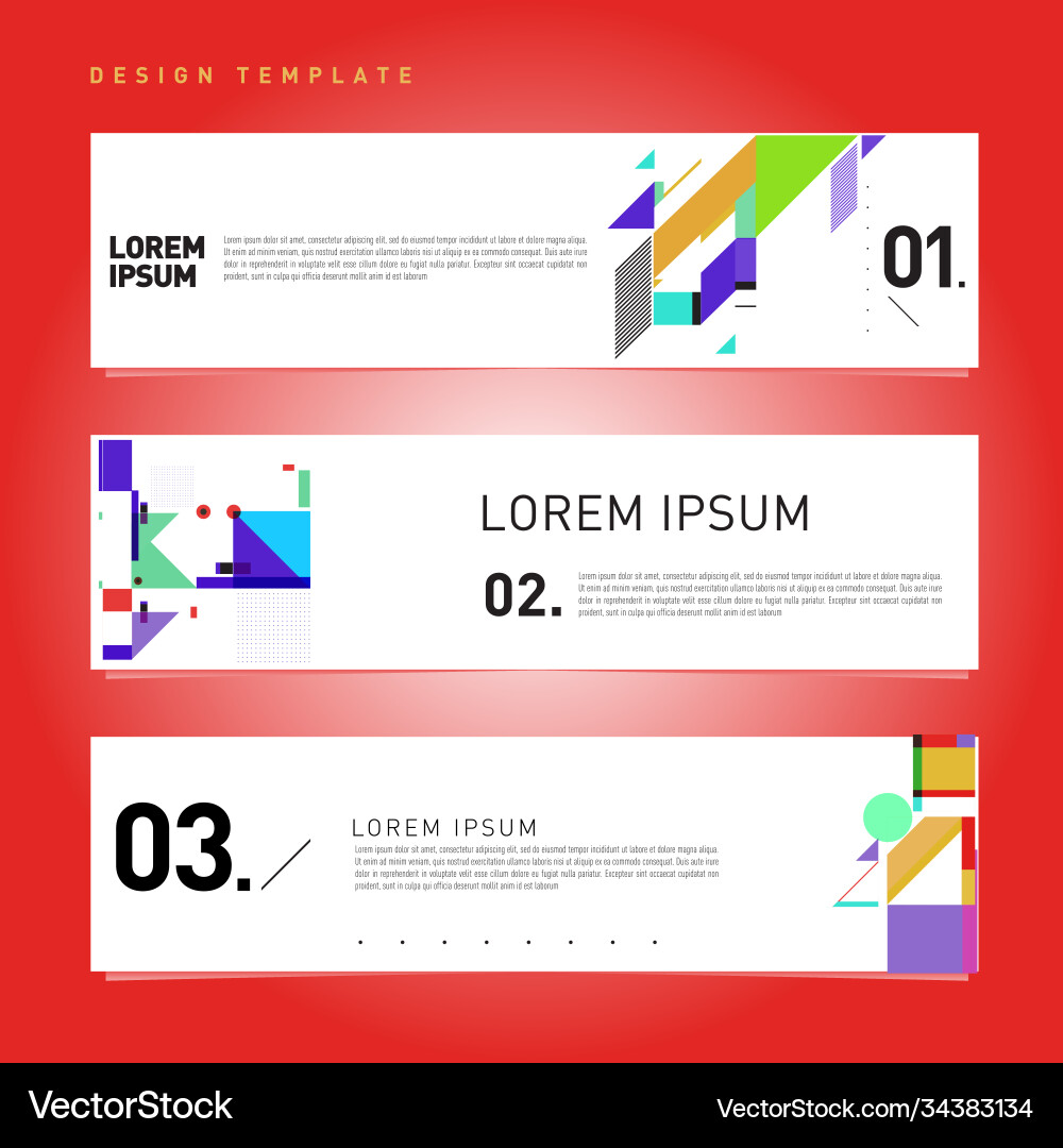 Set abstract banner web design template retro vector image