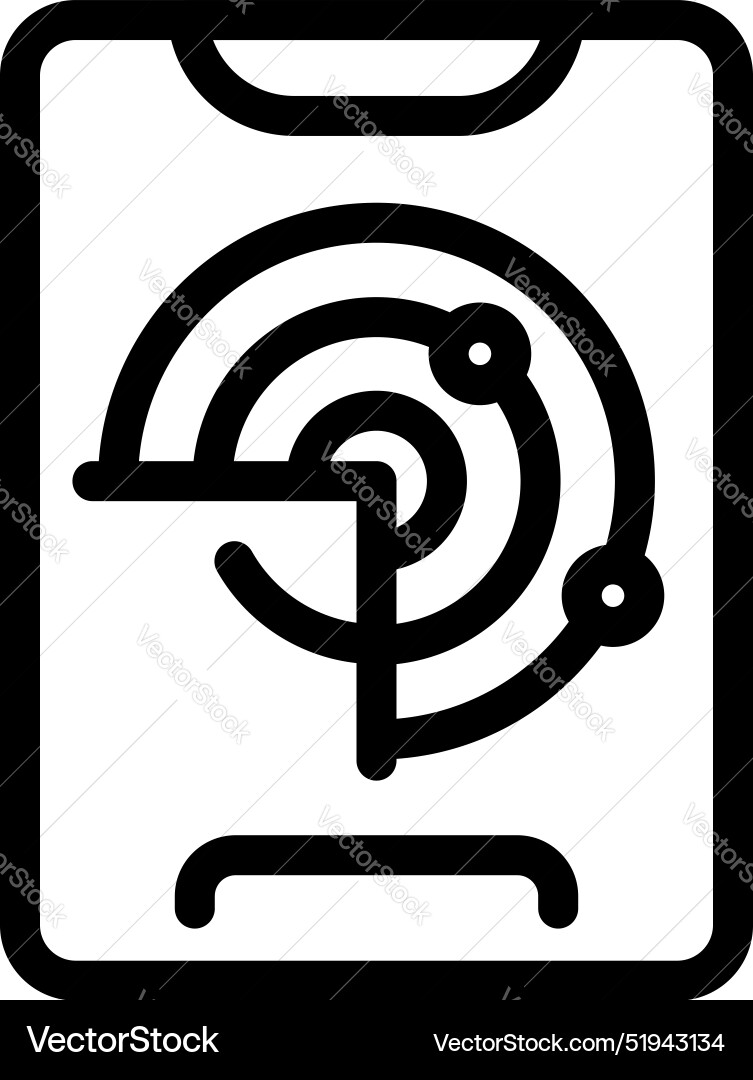 Smartphone showing radar detecting signal from Smartphone showing radar detecting signal from vector image