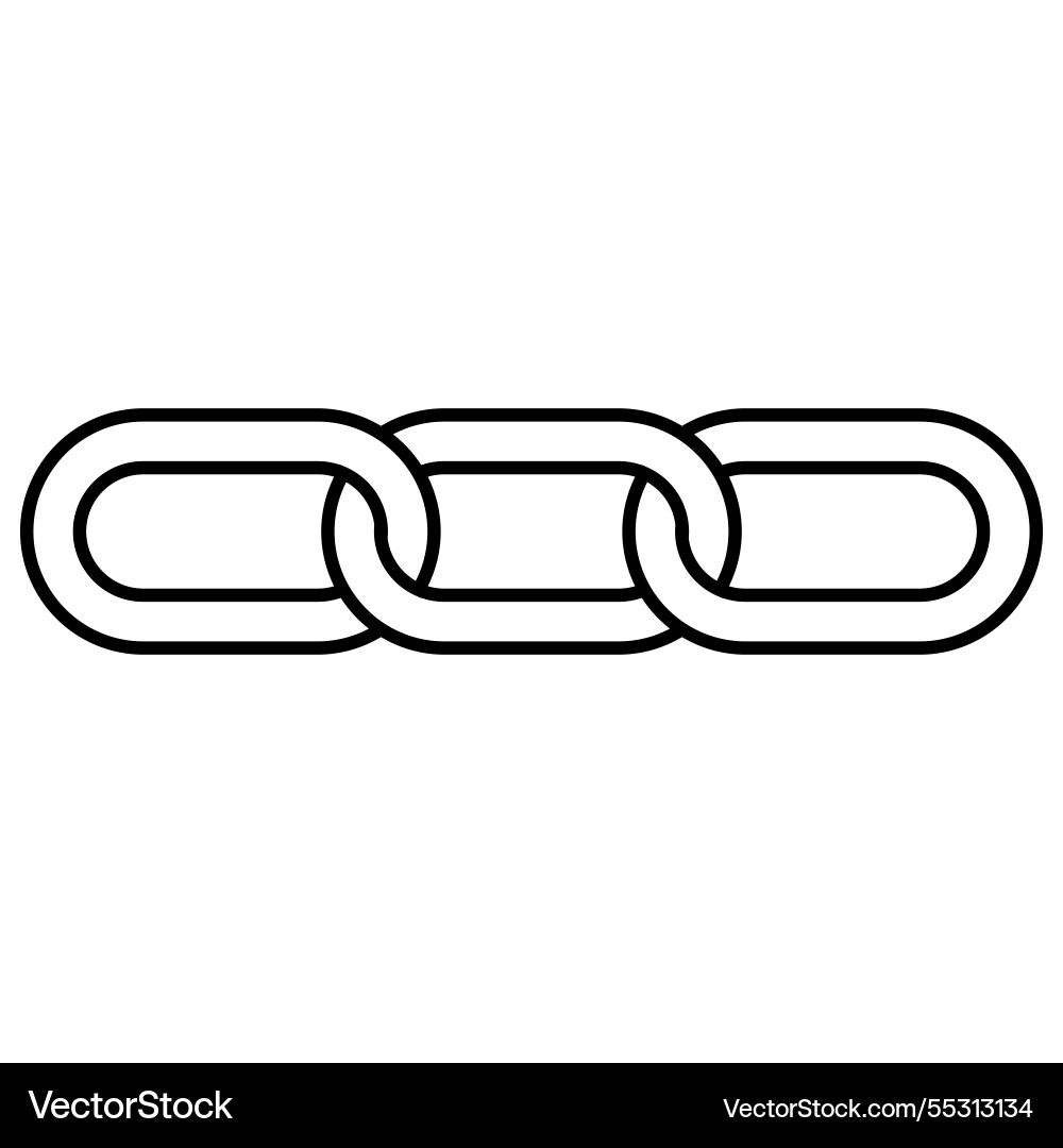 Three interlocking chain links connection network Vector Image