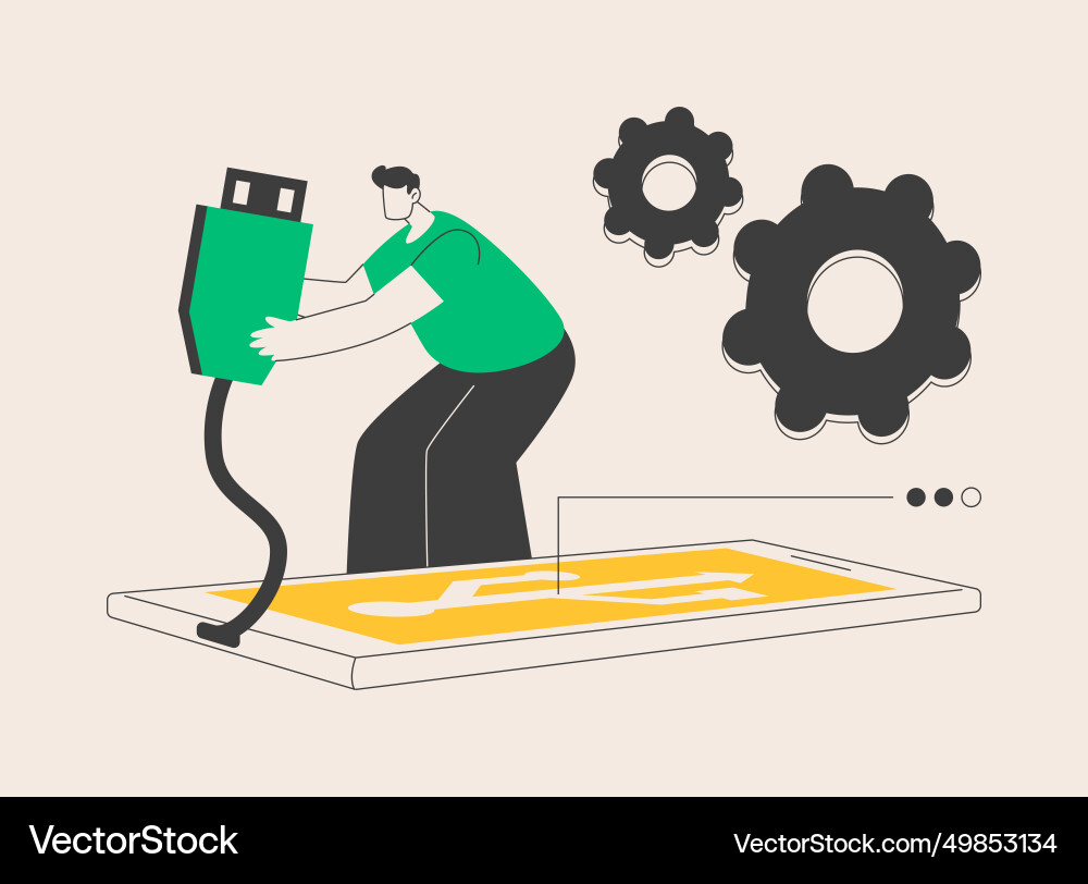 Usb connection abstract concept Usb connection abstract concept vector image