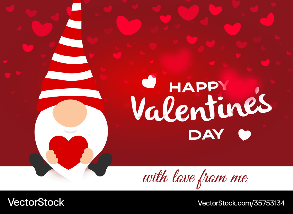 Valentinstag Grußkarte Cartoon niedlich Gnome Valentinstag Grußkarte Cartoon niedlich Gnome vektorbild