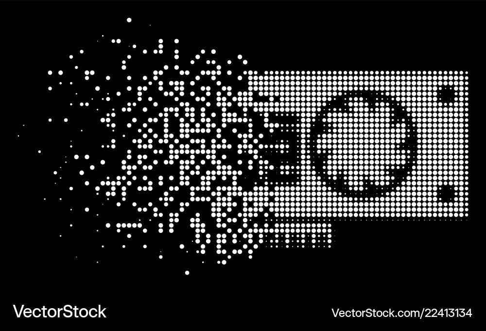 White decomposed dotted halftone gpu accelerator White decomposed dotted halftone gpu accelerator vector image
