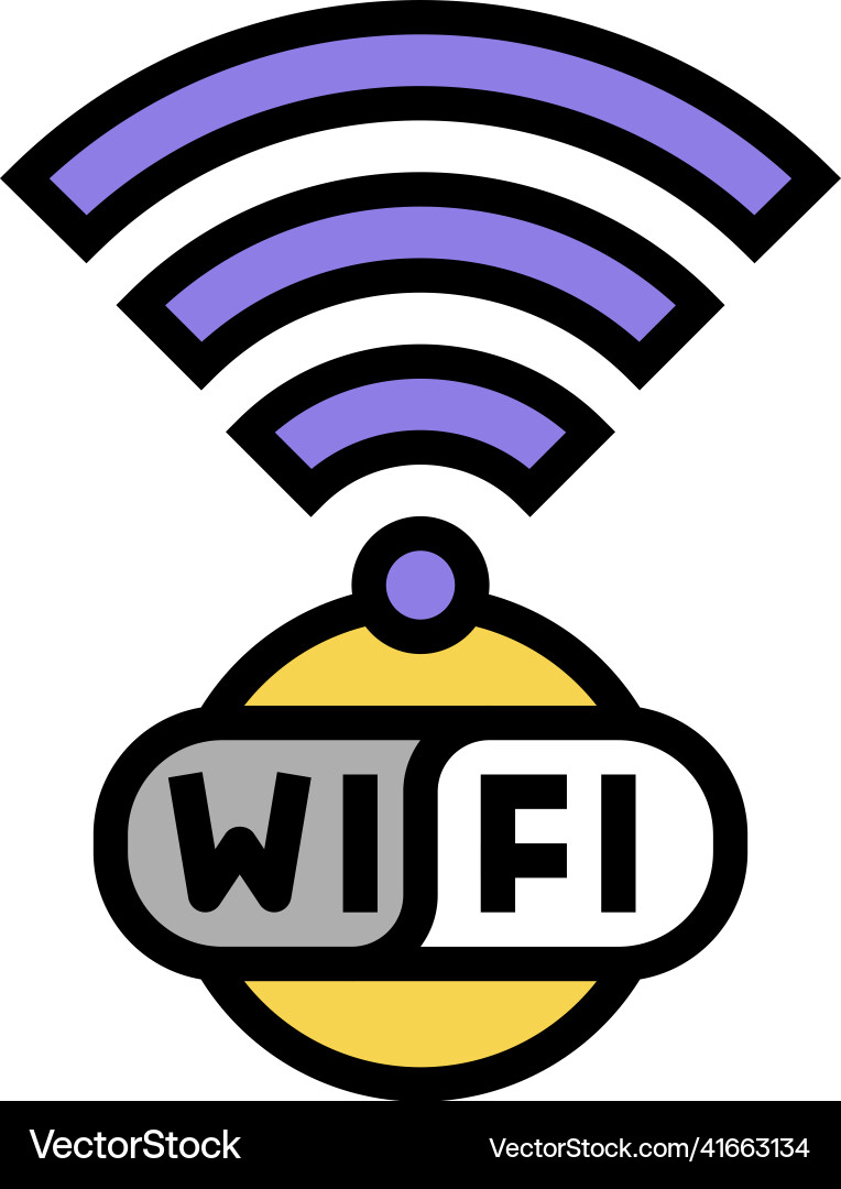 Wireless wifi connection color icon Wireless wifi connection color icon Vector Image