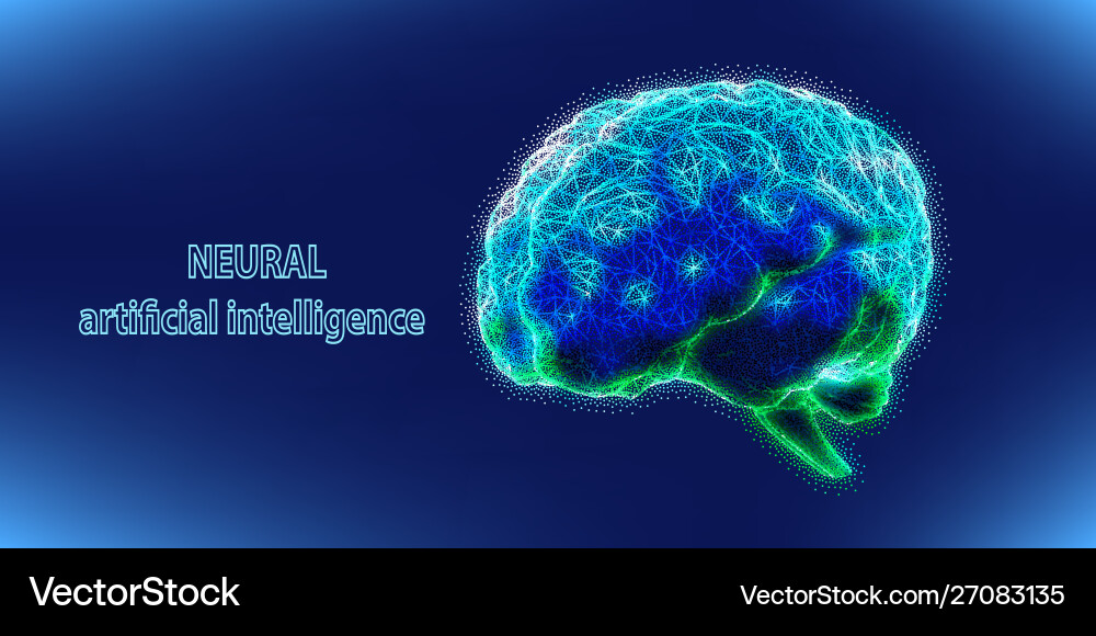 Abstract neural concept brain with points Abstract neural concept brain with points vector image