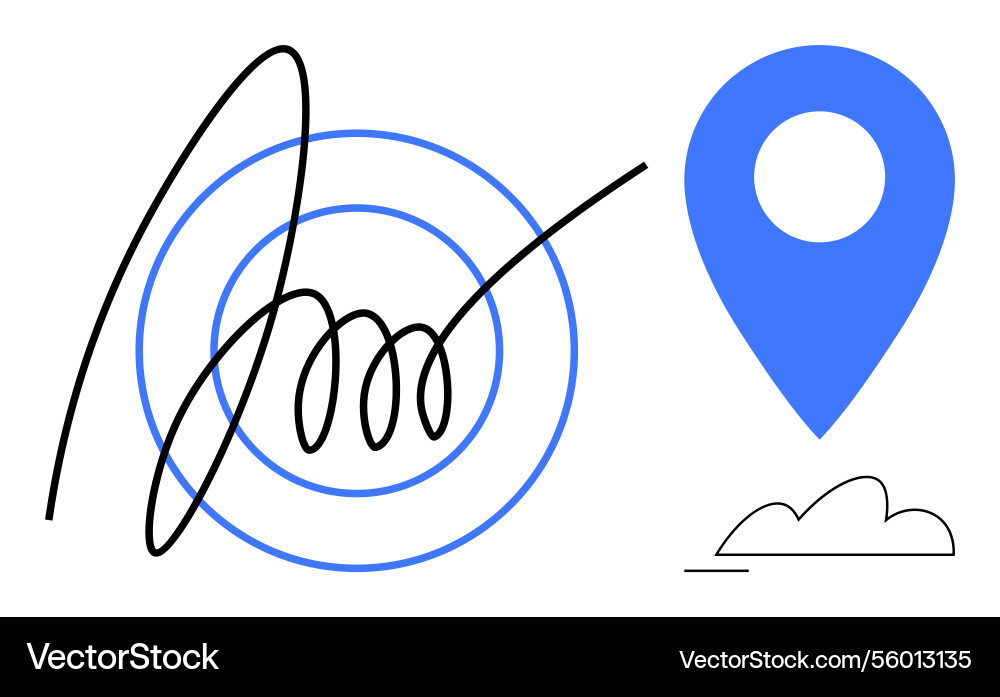 Abstract signature with target and location marker Abstract signature with target and location marker vector image