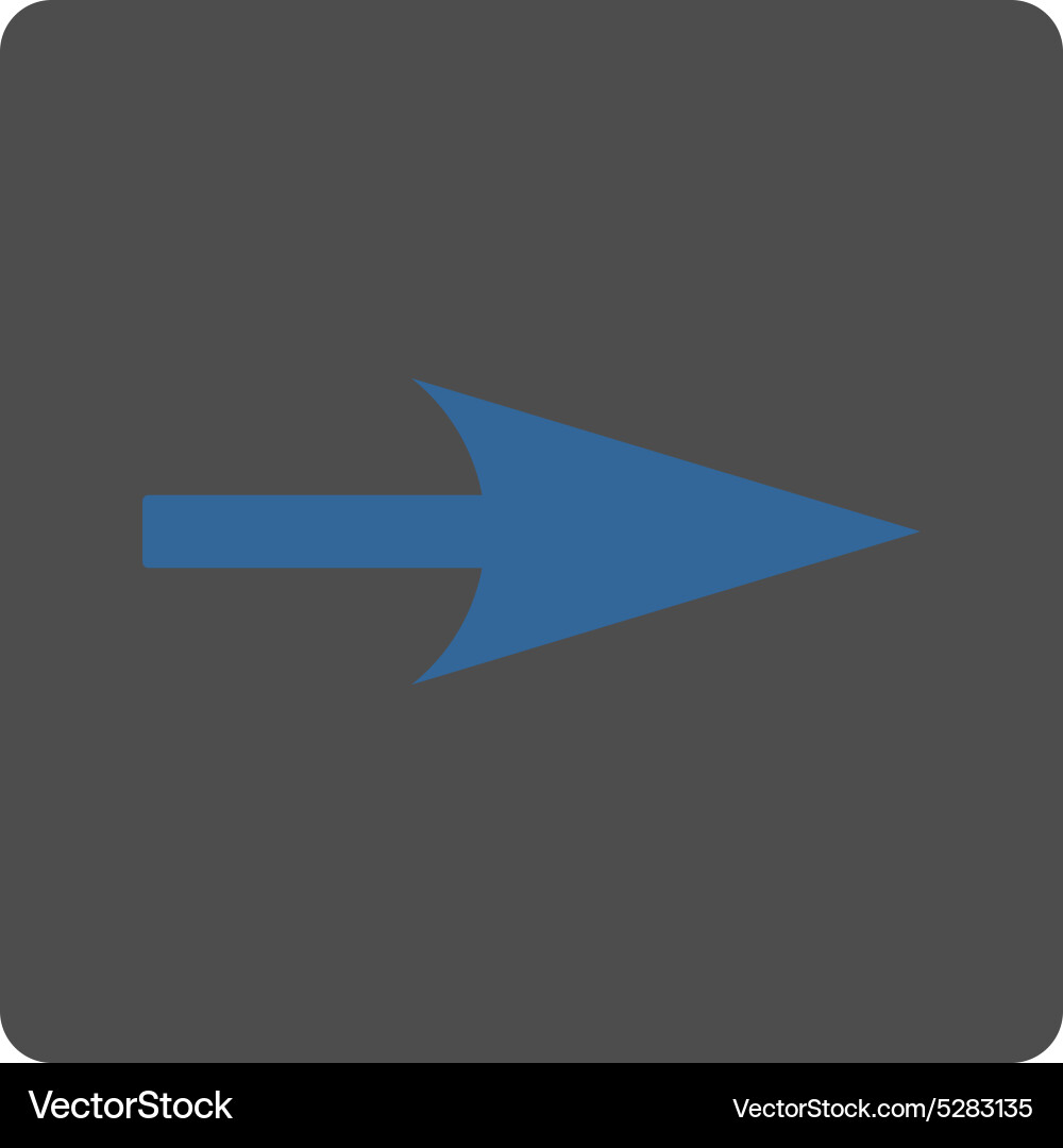 Arrow axis x flat cobalt and gray colors rounded vector image