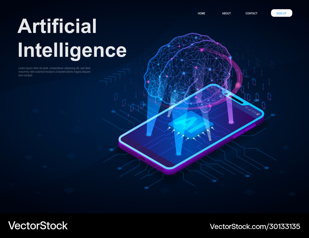 Artificial Intelligence Brain Network vector image