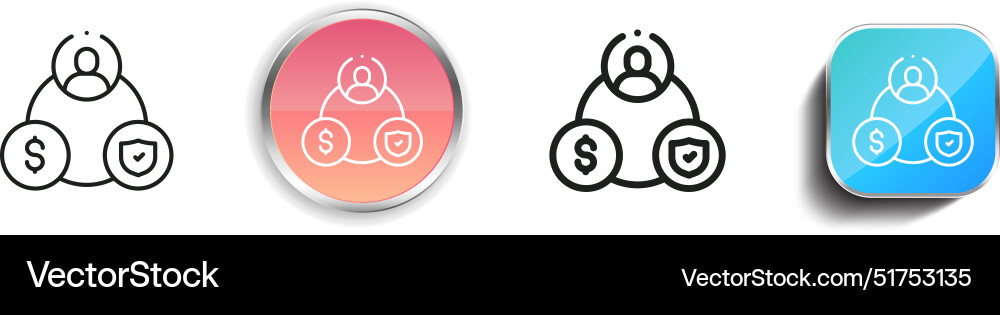 Benefit icon thin linear regular and button style Benefit icon thin linear regular and button style vector image