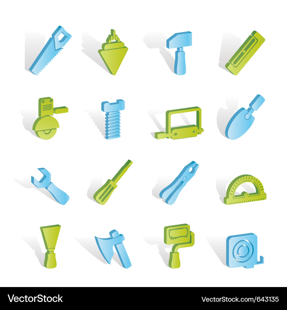 Building and construction tools icons vector image