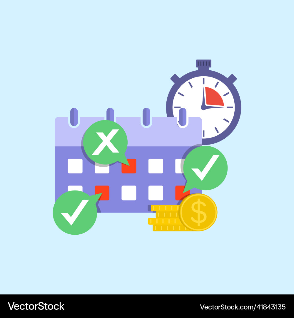 Economic calendar with marked red dates image Economic calendar with marked red dates image vector image