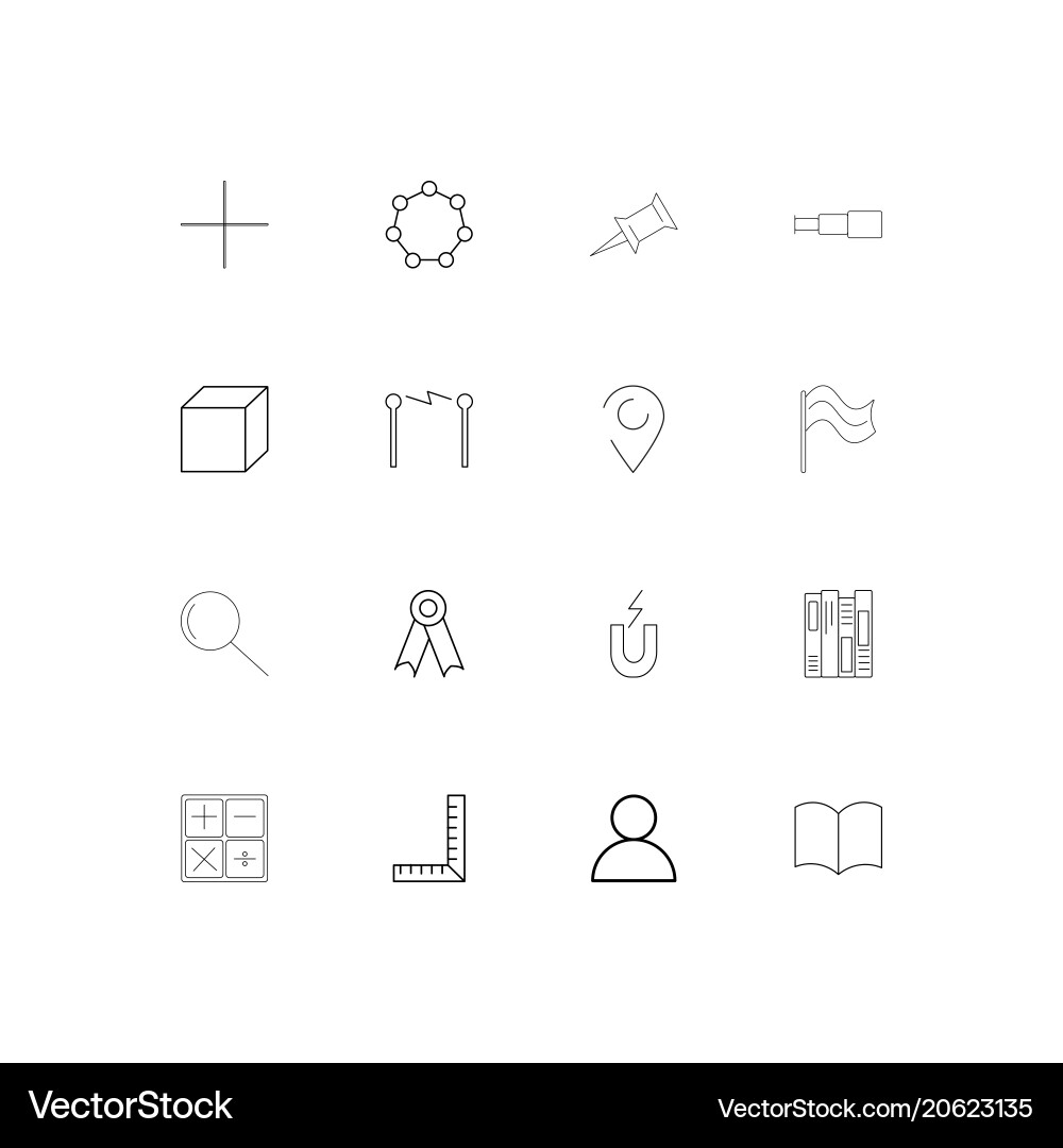 Education and science simple linear icons set vector image