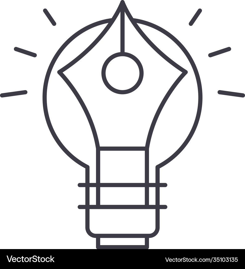 Idea copywriting icon linear isolated Idea copywriting icon linear isolated vector image