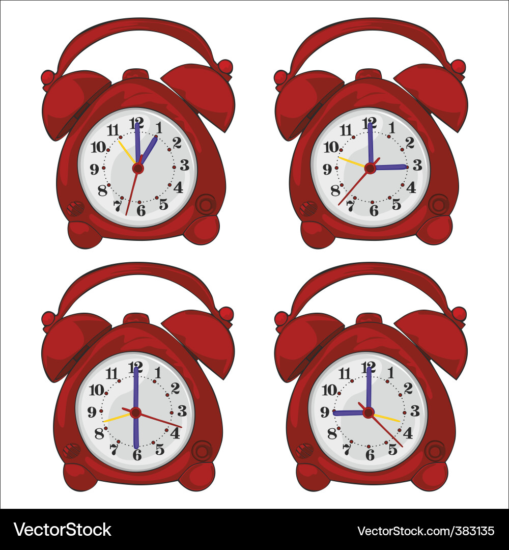 Isolated clocks Vector Image