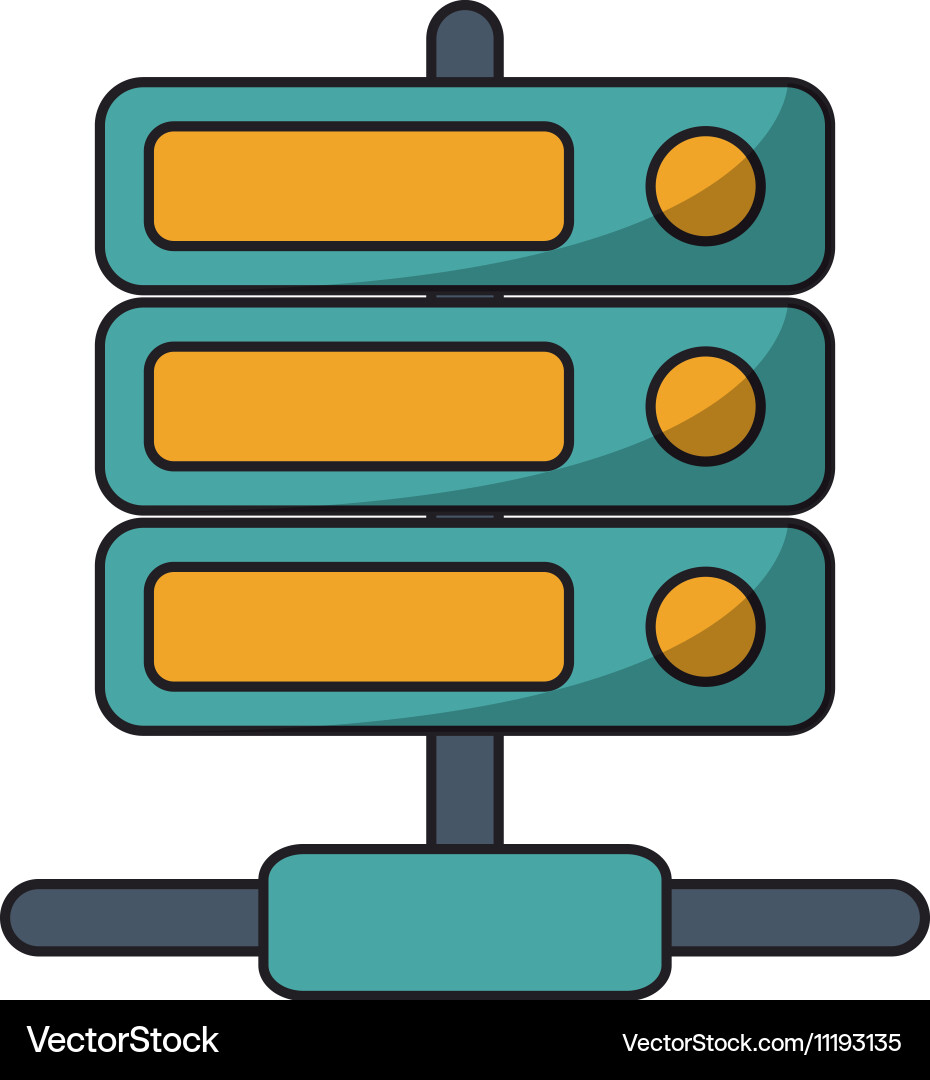 Isolated device and data base design vector image