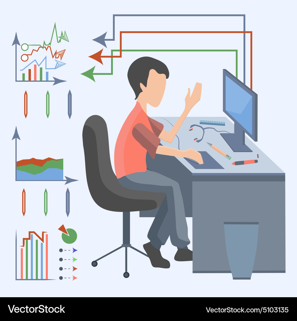 Man computer graphic vector image