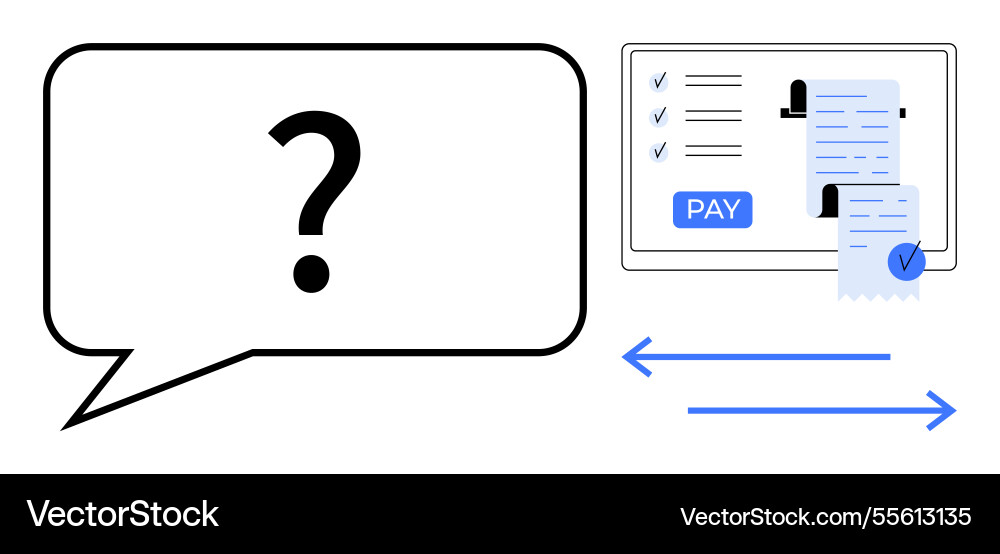 Online payment questions and answers with system Vector Image