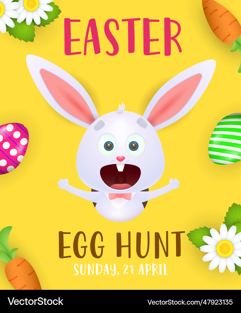Ostern Ei Jagd Poster Design Schreien Hase Ostern Ei Jagd Poster Design Schreien Hase vektorbild