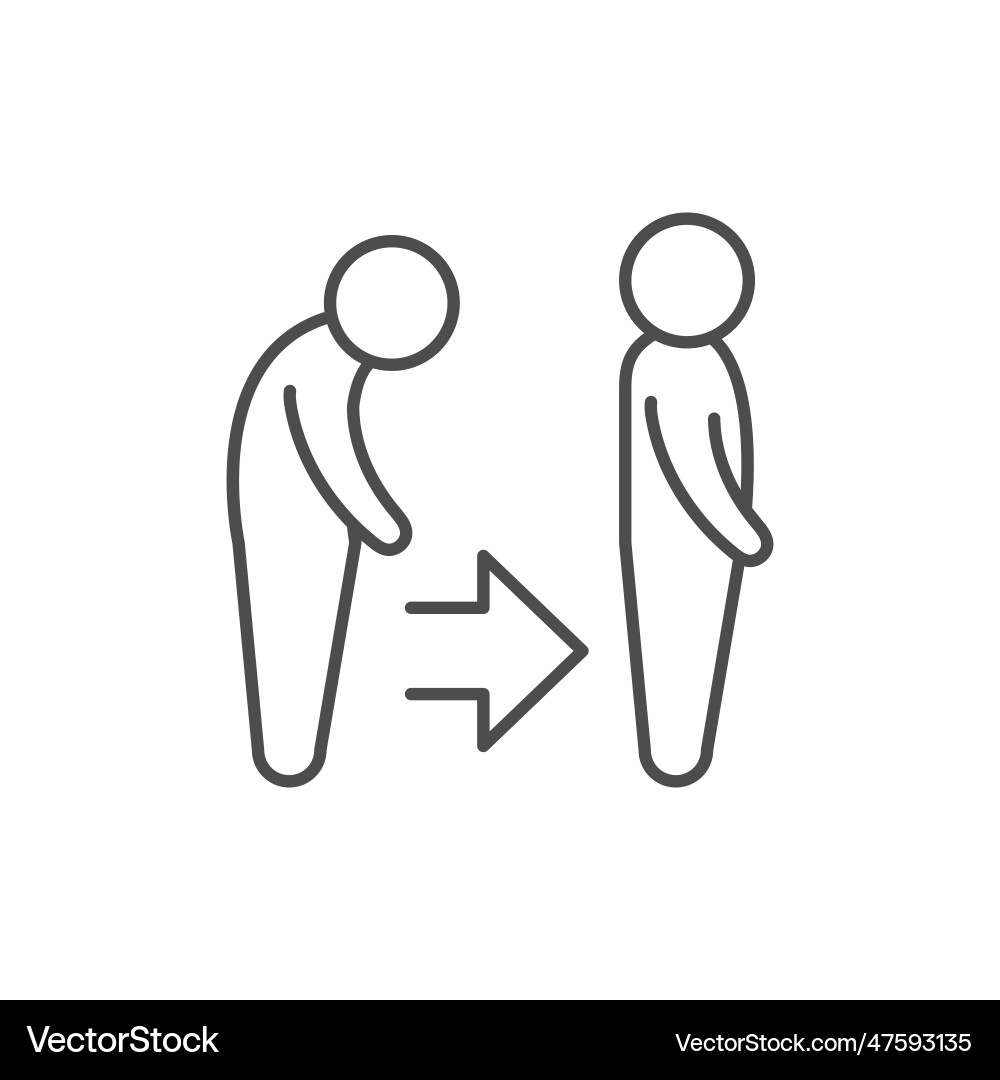 Posture improvement line outline icon Posture improvement line outline icon vector image