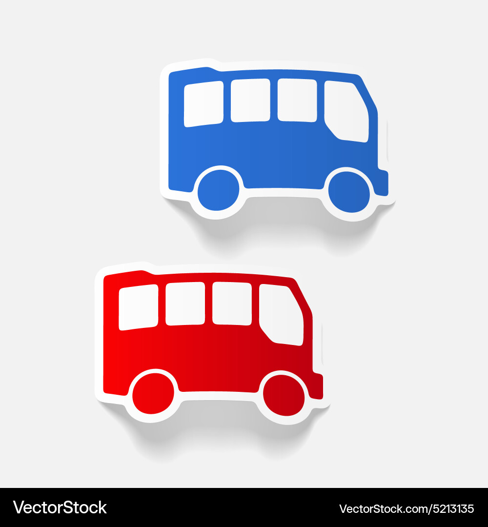 Realistic design element bus vector image