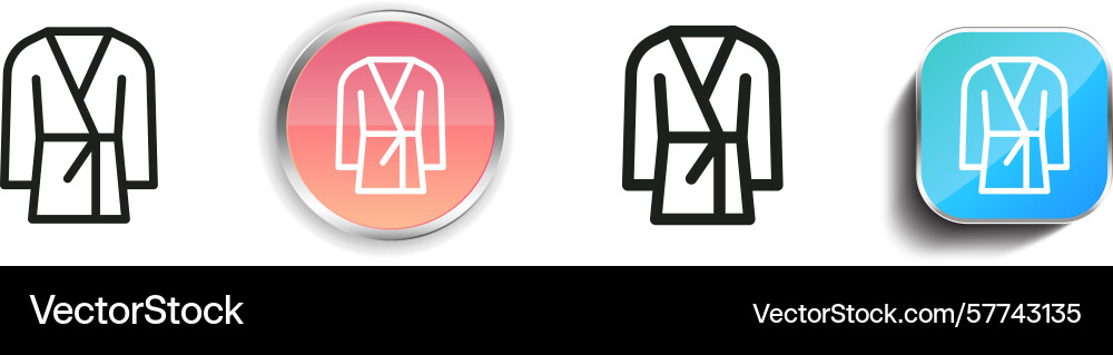 Robe icon thin linear regular and button style Robe icon thin linear regular and button style vector image