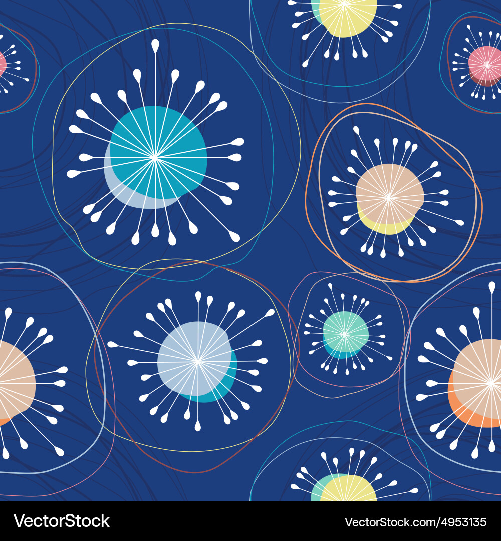Seamless pattern design with colorful fireworks Vector Image