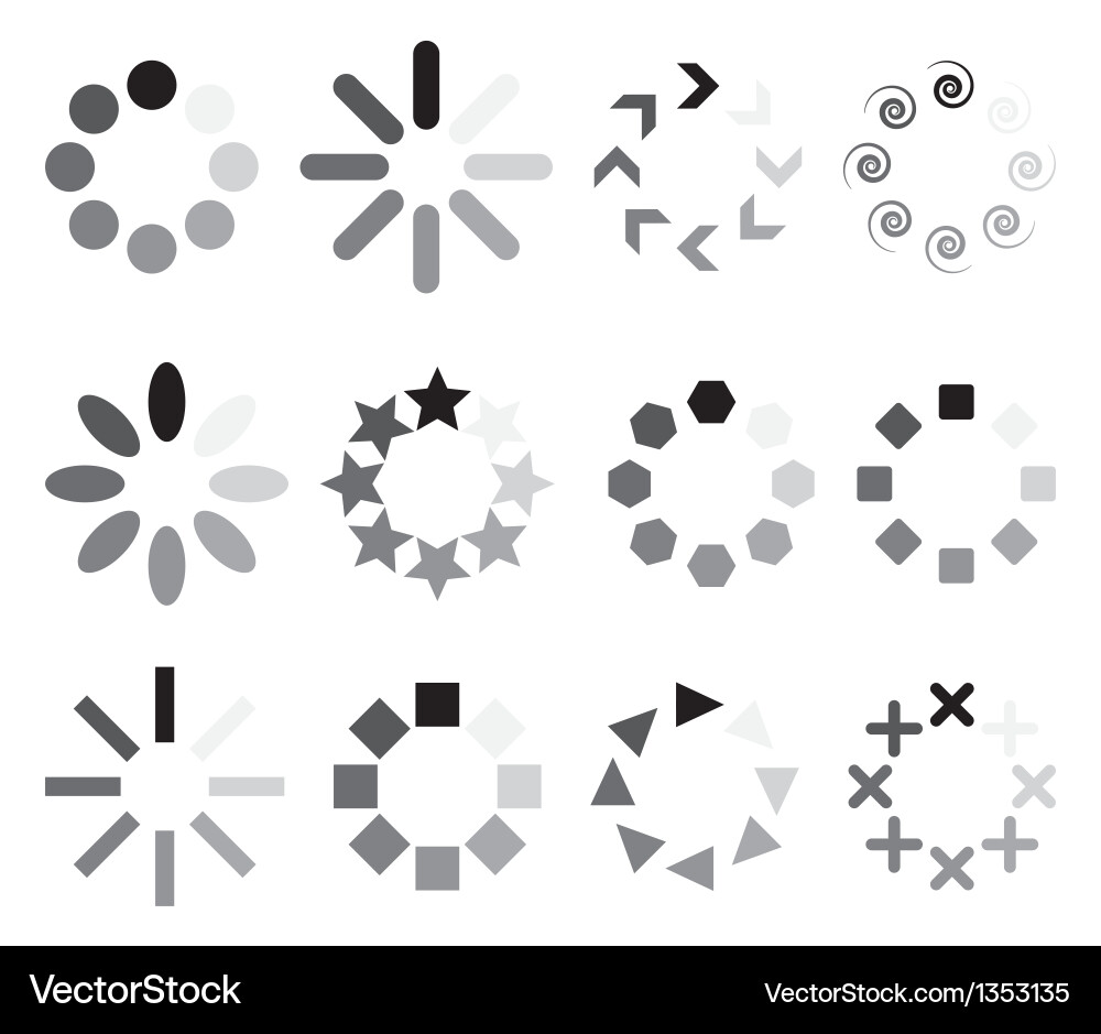 Set of progress indicators Vector Image