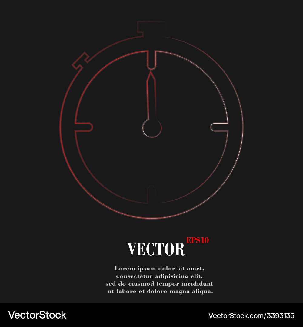 Timer icon symbol flat modern web design with long Vector Image