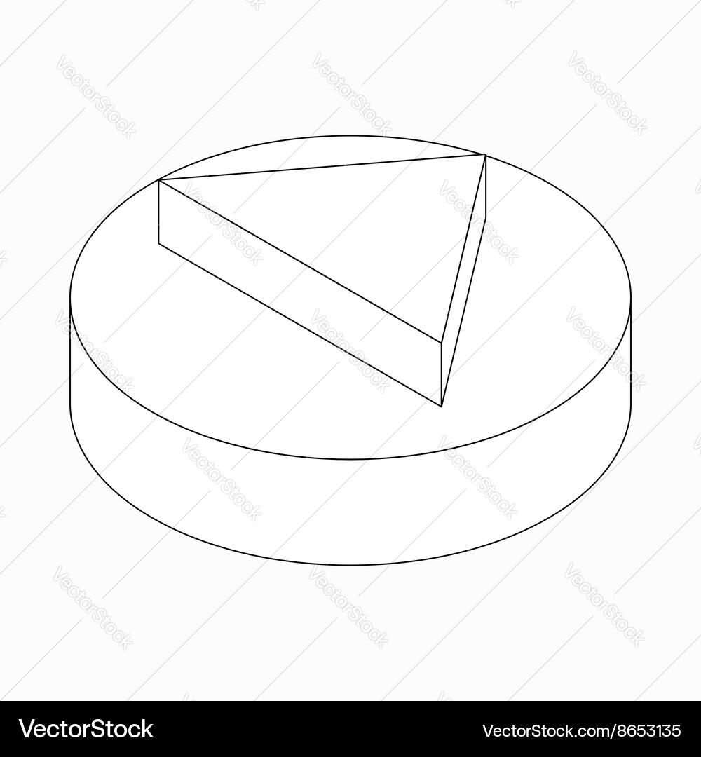 Triangular arrow icon isometric 3d style Vector Image