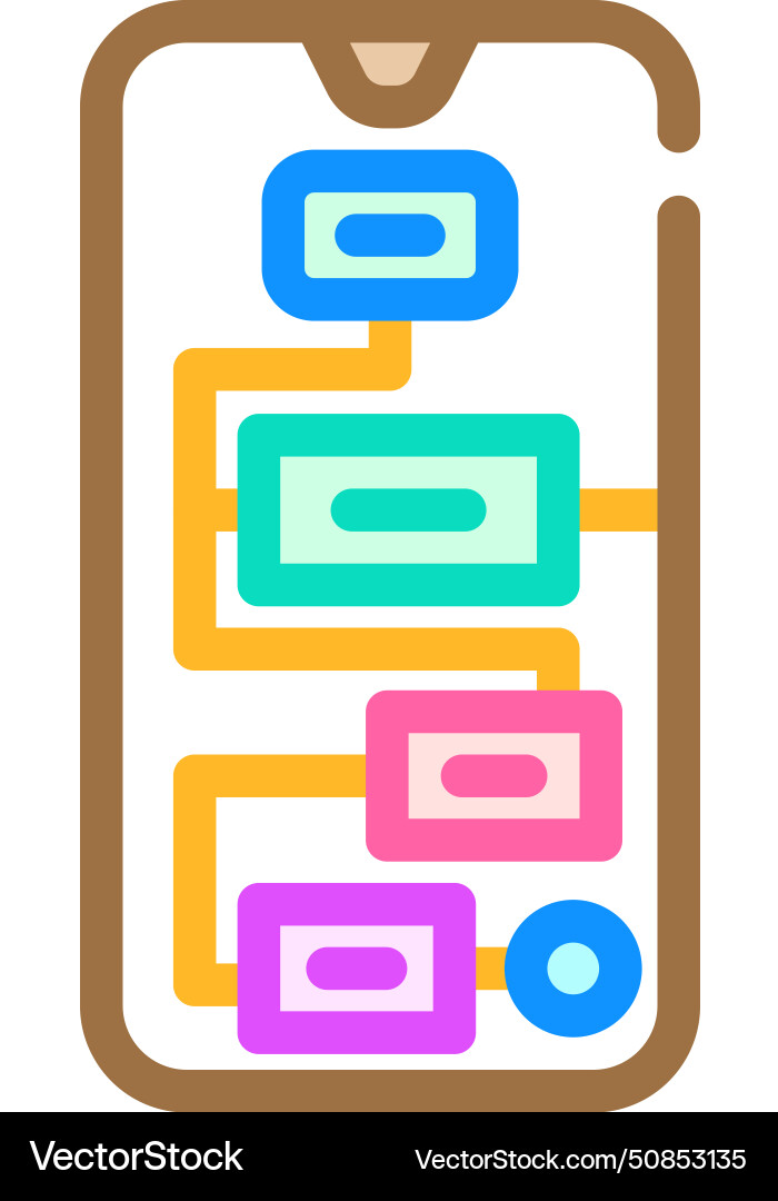User flow ux ui design color icon Vector Image