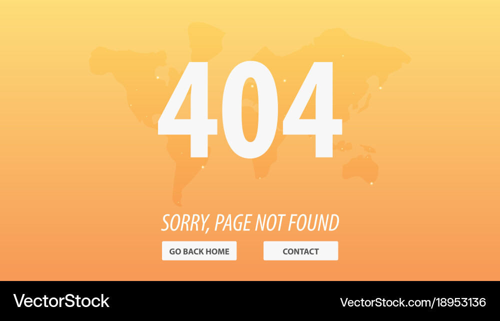 404 error page not found ui ux template vector image