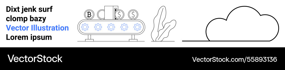 Automated machine sorting coins with cloud Automated machine sorting coins with cloud vector image