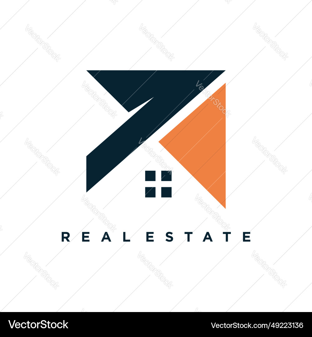 Building design element icon with creative arrow Building design element icon with creative arrow vector image